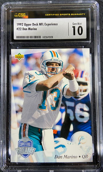 1992 Upper Deck NFL Experience Dan Marino Graded 10 GEM MINT POP 2!!