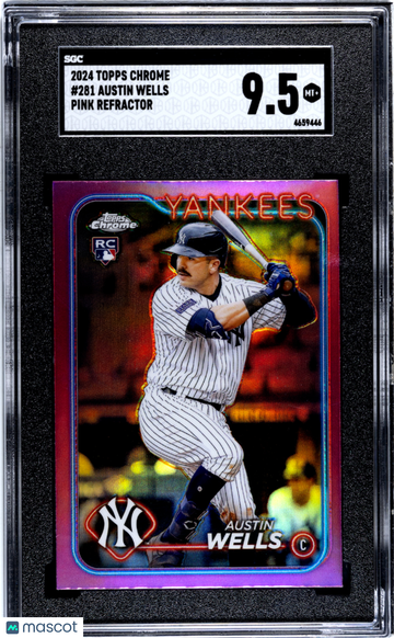 2024 Topps Chrome Austin Wells #281 Pink Refractor SGC 9.5