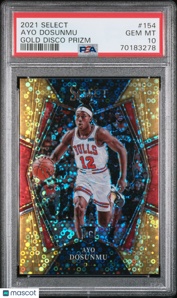 2021 Panini Select Ayo Dosunmu #154 Gold Disco Prizm PSA 10
