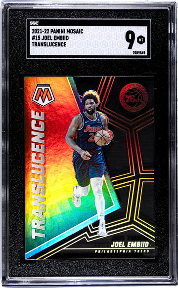 2021-22 Panini Mosaic #15 Joel Embiid Translucence SGC 9