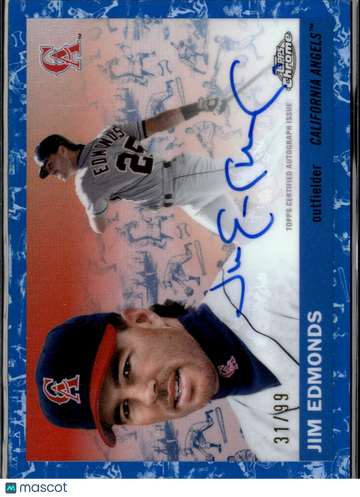 2025 Topps Chrome Platinum Baseball Jim Edmonds #CPA-JE /99