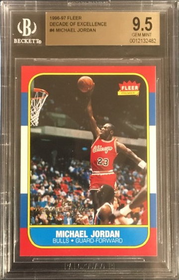 1996-97 Fleer - MICHAEL JORDAN - Decade of Excellence - BGS 9.5