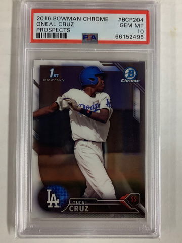 2016 Bowman Chrome Oneal Cruz PROSPECTS ROOKIE RC #BCP204 PSA 10 GEM MINT