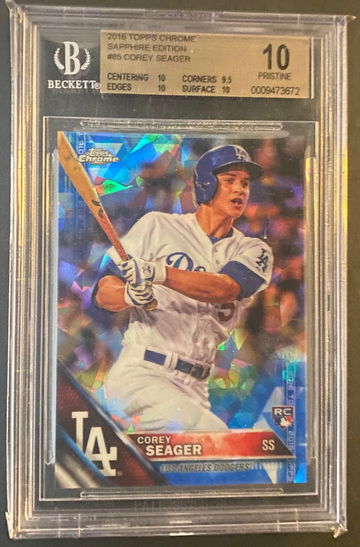2016 Topps Chrome Sapphire #85 Corey Seager BGS 10 Pristine