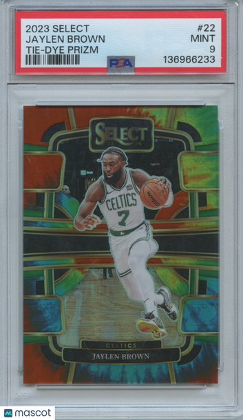 2023 Panini Select Jaylen Brown #22 Tie-Dye Prizm Parallel/Variety PSA 9 Panini Authentic