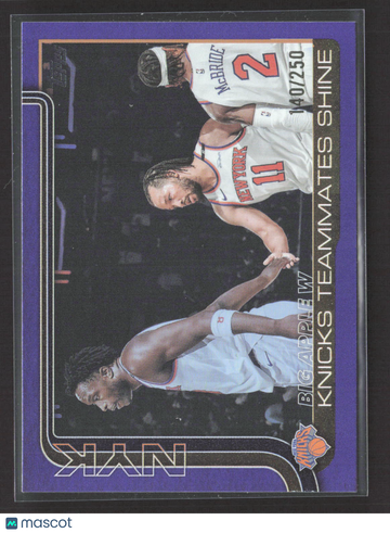 2025 Topps Flagship Purple 140/250 #274 Miles McBride Julius Randle Jalen Brunson Knicks