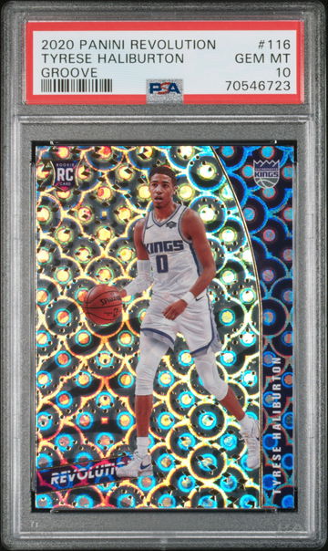 2020-21 PANINI REVOLUTION TYRESE HALIBURTON GROOVE RC PSA 10 GEM MINT KINGS SP