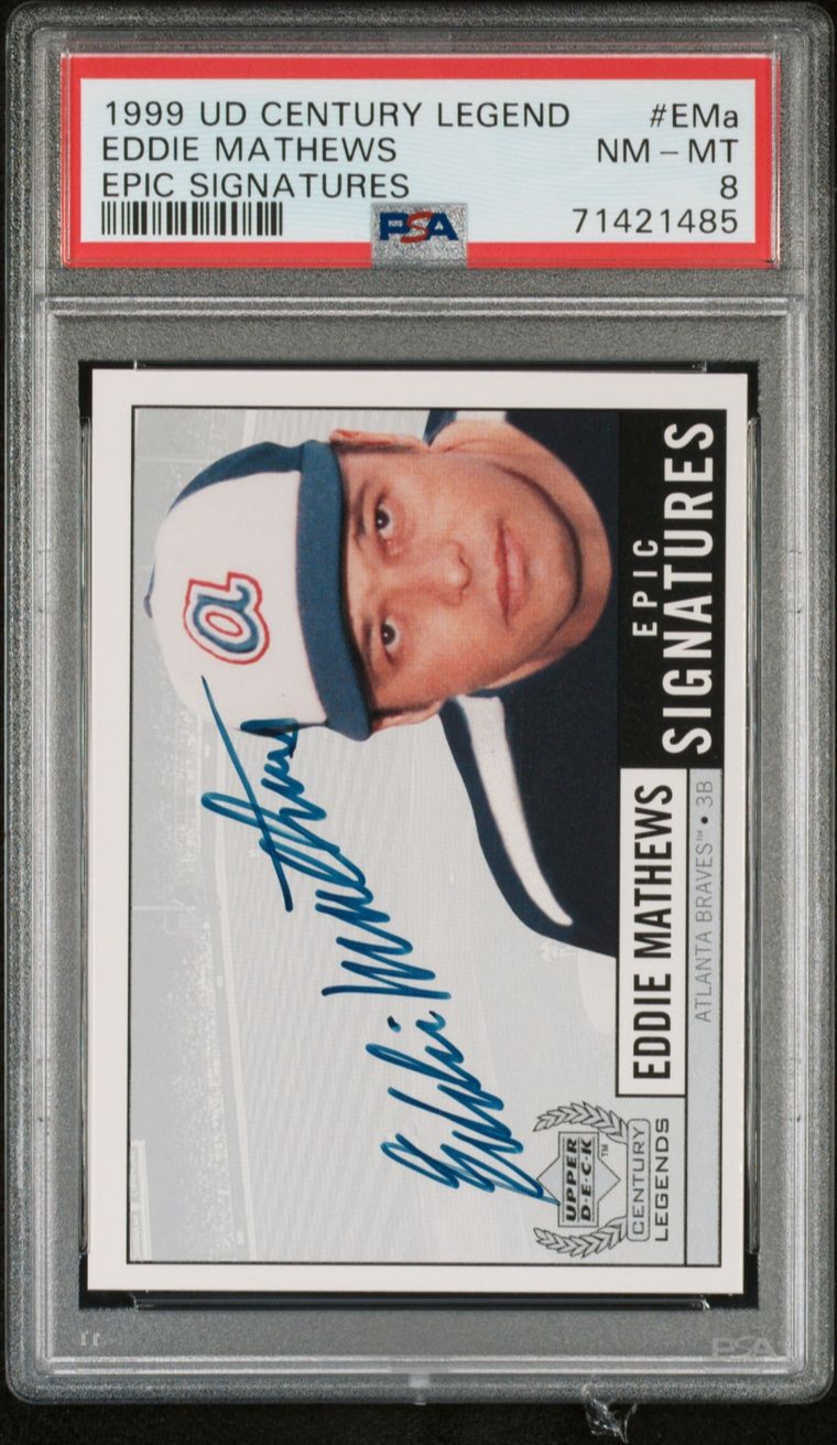 1999 Upper Deck Century Legends Epic Signatures Eddie Mathews