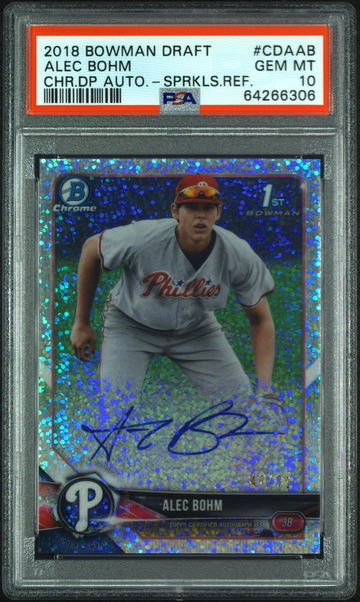 2018 BOWMAN DRAFT AUTO Alec Bohm Sparkle PSA 10