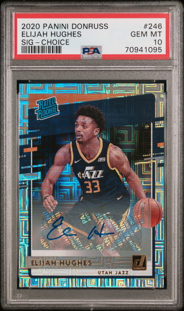 2020 DONRUSS ELIJAH HUGHES PANINI SIGNATURE-CHOICE #246 PSA 10