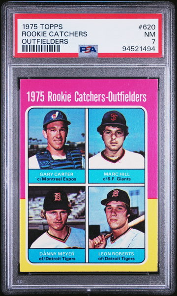 1975 TOPPS GARY CARTER ROOKIE CATCHERS OUTFIELDERS #620 PSA 7