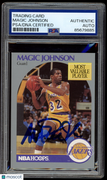 1990-91 NBA Hoops Magic Johnson #157 PSA A Auto A