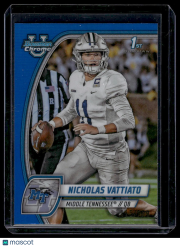 2024 Bowman University Chrome Nicholas Vattiato #138 Blue Refractor SN