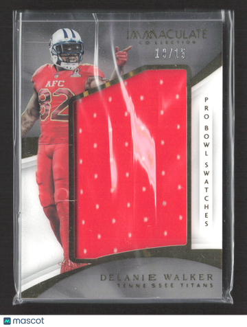 2017 Panini Immaculate Collection Delanie Walker #PB-15 /15 Pro Bowl Swatches Player-Worn Material