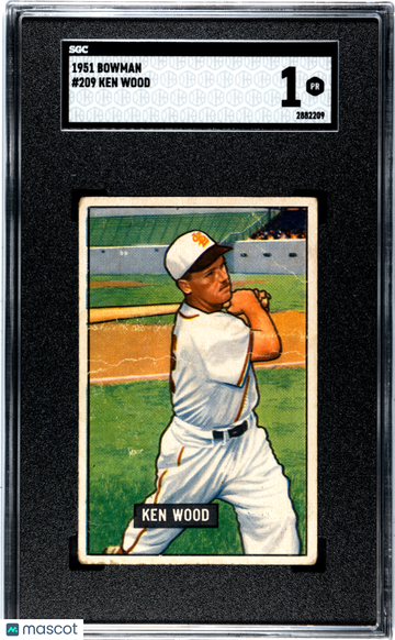 1951 Bowman Ken Wood #209 SGC 1