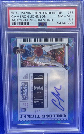 2019 Contenders Draft CAMERON JOHNSON Auto DIAMOND /15 RC PSA 8.5 NM-MT Pop 1 