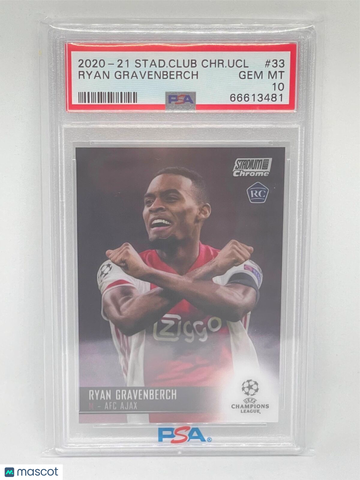 2020 Stadium Club Chrome UEFA Champions League Ryan Gravenberch #33 PSA 10