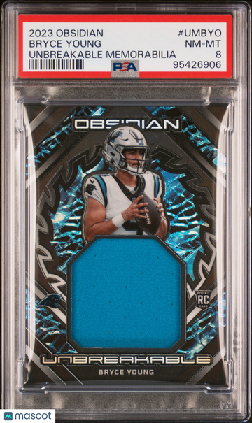 2023 Panini Obsidian Unbreakable Memorabilia Bryce Young #UMBYO Rookie PSA 8