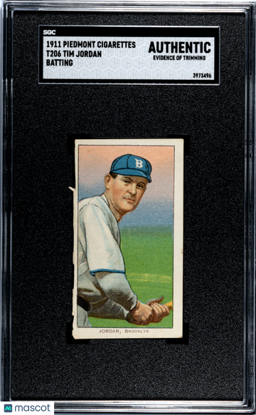1911 Piedmont Cigarettes (T206) Tim Jordan Batting SGC A