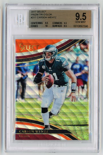 2017 Select Prizm Tri Color /99 Carson Wentz BGS 9.5
