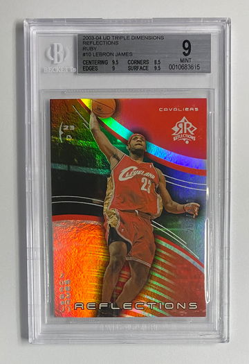 2003-04 Reflections Lebron James Triple Dimensions Ruby RC #263/500 BGS 9 MINT