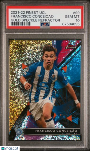 2021-2022 Topps Finest UEFA Champions League Francisco Conceicao #99 Gold Speckle Refractor PSA 10