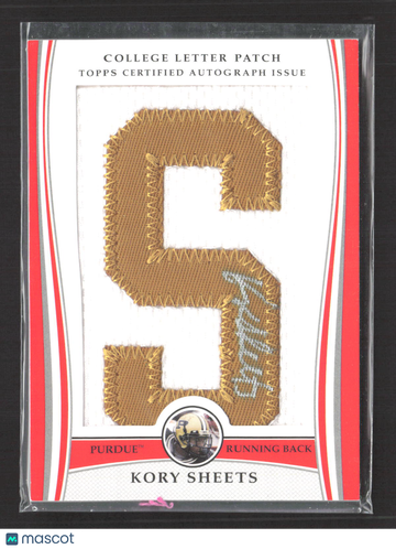2009 Topps College Letter Patch Kory Sheets #LAP-KS /175 Autograph College Letter Patch