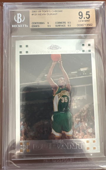 2007-2008 topps chrome Kevin Durant bgs 9.5