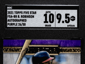 2021 Topps Five Star Brooks Robinson #FSA-BR Autograph Purple 50 SGC 9.5 Auto 10