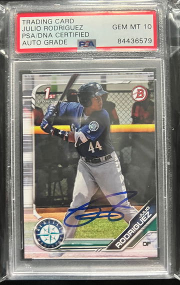 Julio Rodriguez AUTO PSA 10 Rookie 2019 Bowman 1st