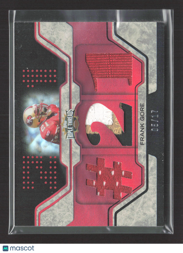 2008 Topps Triple Threads Frank Gore #TTR-107 /17 Triple Jersey Relic