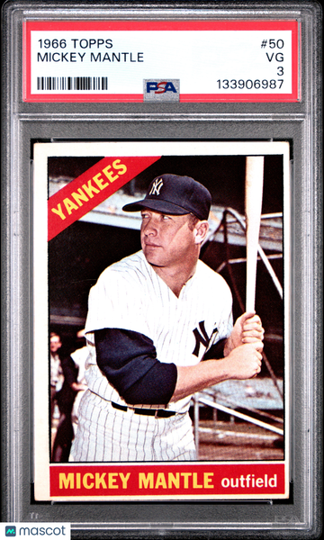 1966 Topps Mickey Mantle #50 PSA 3