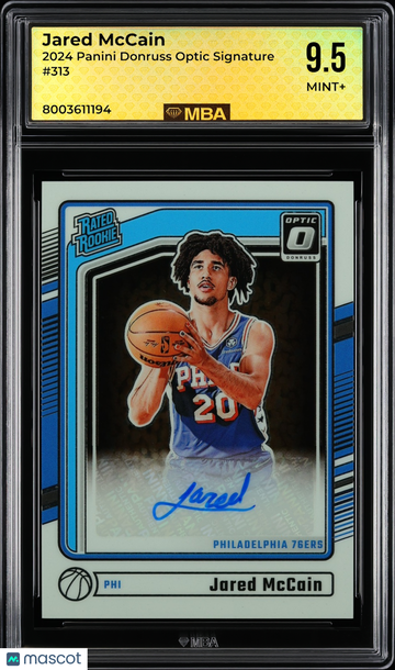 2024 Panini Donruss Optic Jared McCain #313 Signature MBA 9.5