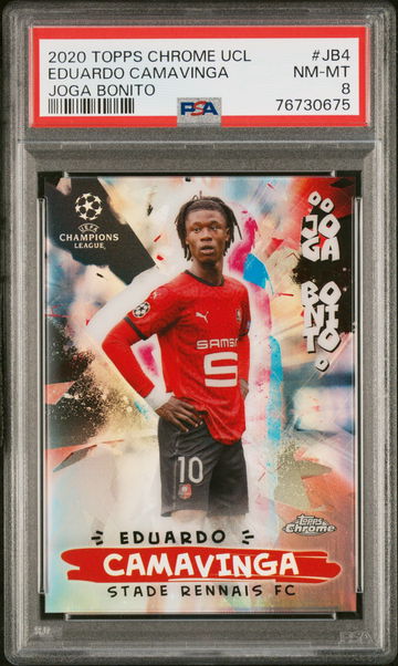 2020 TOPPS CHROME UEFA UCL JOGA BONITO EDUARDO CAMAVINGA #JB4 PSA 8
