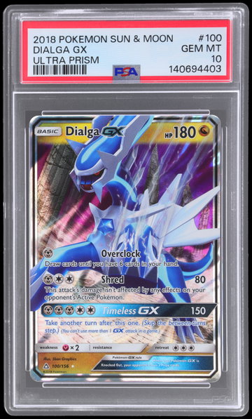 2018 Pokemon Sun And Moon Ultra Prism Dialga Gx PSA 10