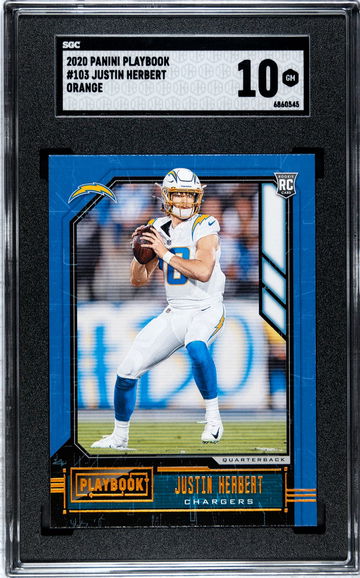 2020 Panini Playbook #103 Justin Herbert Orange SGC 10