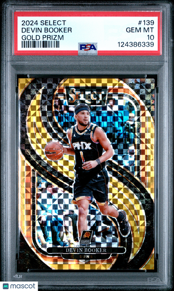 2024 Panini Select Devin Booker #139 Gold Prizm /10 PSA 10