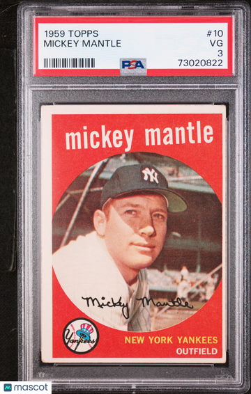 1959 Topps Mickey Mantle #10 PSA 3