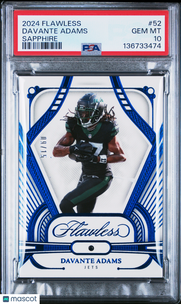 2024 Flawless Davante Adams #52 Sapphire /15 PSA 10