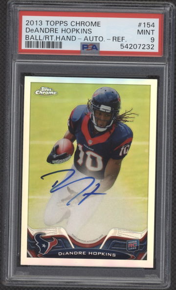 2013 Topps Chrome DeAndre Hopkins Autograph Refractor #1/150 RC Rookie PSA 9
