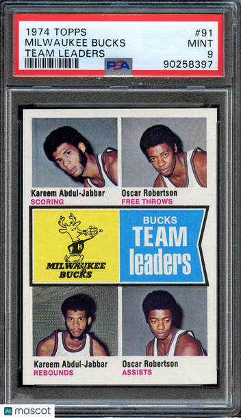 1974 Topps Oscar Robertson #91 Team Leaders PSA 9