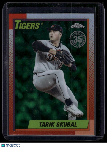 2025 Topps Chrome Update Tarik Skubal #90CU-10 1990 Topps Chrome Green Refractors SN