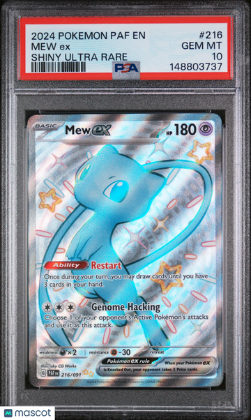 2024 Pokemon Paf EN-Paldean Fates Mew EX Shiny Ultra Rare PSA 10 #216