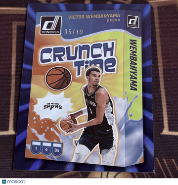 2024-25 Donruss Victor Wembanyama #2 Crunch Time Holo Blue Laser SN