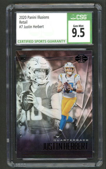 2020 Panini Illusions Justin Herbert Rookie Rc #7 CSG 9.5 Gem Mint