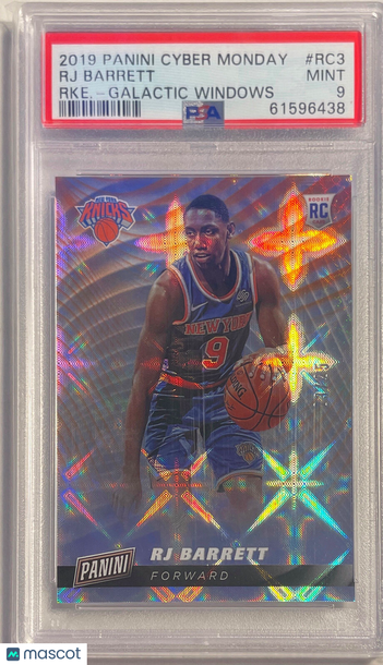 2019 Panini Cyber Monday Rookies RJ Barrett #RC3 RKE. Galactic Windows PSA 9