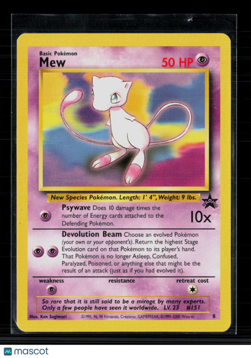 2000 Wizards Mew Holo Black Star Promo #8