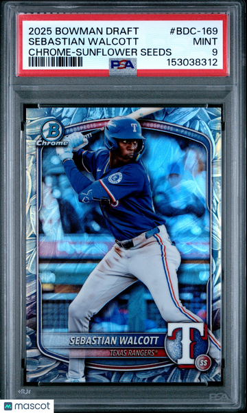 2025 Bowman Draft Sebastian Walcott #BDC-169 Chrome Sunflower Seeds PSA 9