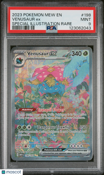 2023 Pokemon Mew EN-151 Venusaur EX Special Illustration Rare PSA 9 #198
