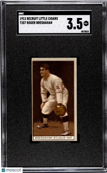 1912 Recruit Little Cigars (T207) Roger Bresnahan SGC 3.5